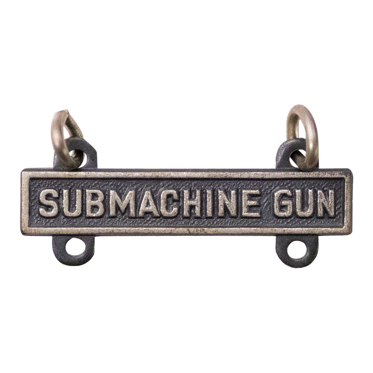 Army Qualification Bar: Submachine Gun - silver oxidized finish - Hooyah Woodworks LLC