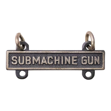 Army Qualification Bar: Submachine Gun - silver oxidized finish - Hooyah Woodworks LLC
