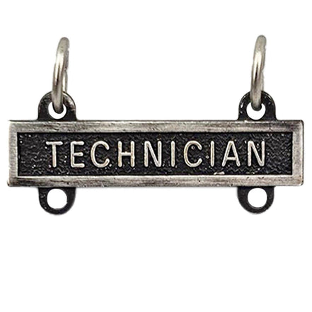 Army Qualification Bar: Technician - silver oxidized finish - Hooyah Woodworks LLC