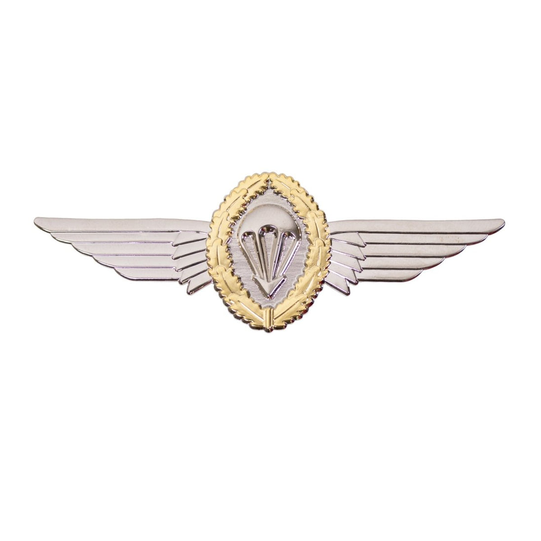 Badge: German Jump Wings Silver with Gold Wreath Regulation size - Hooyah Woodworks LLC