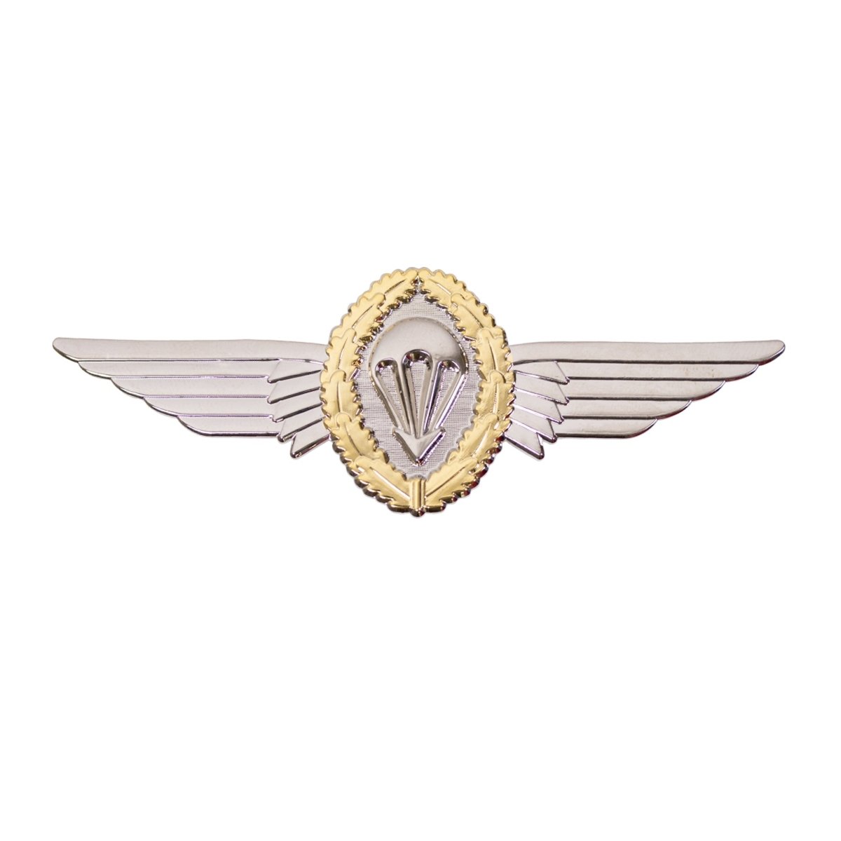 Badge: German Jump Wings Silver with Gold Wreath Regulation size - Hooyah Woodworks LLC