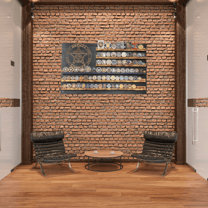 Challenge coin display wood sign - Hooyah Woodworks LLC