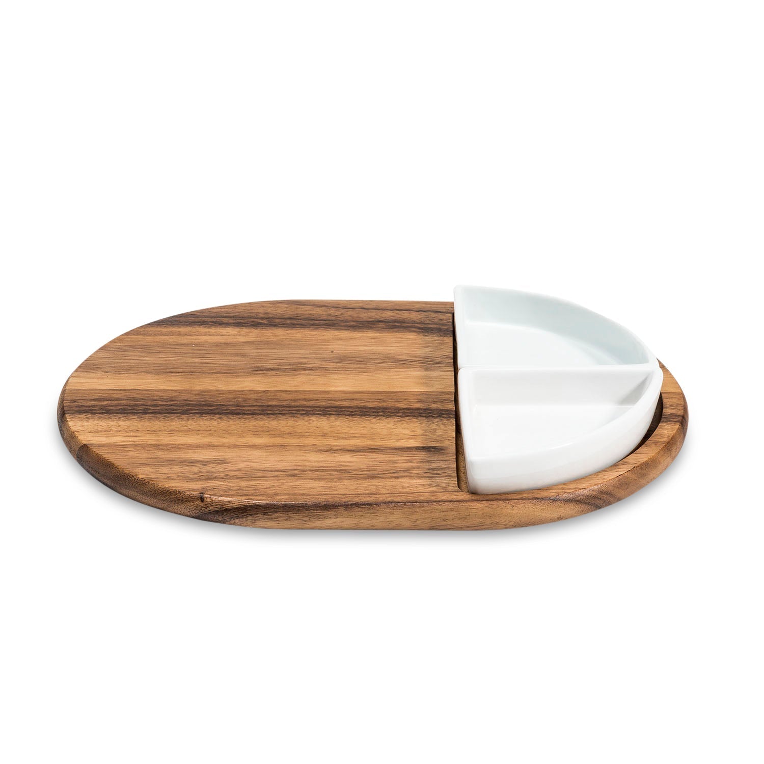 Charcuterie / Serving Tray w/ 2 Triangular Ceramic Bowls - Hooyah Woodworks LLC
