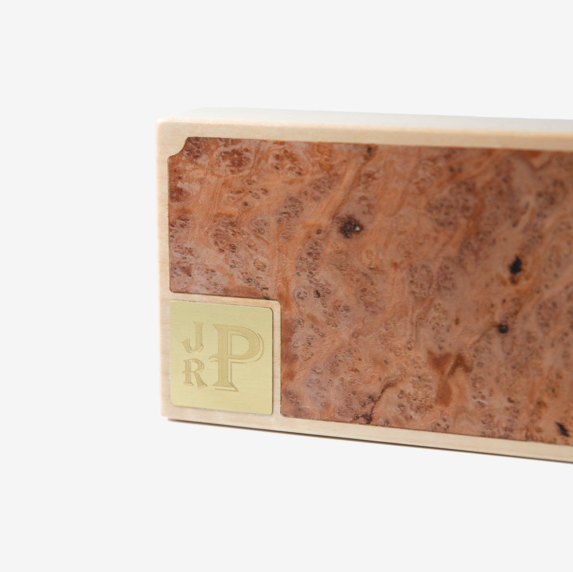 Cigar Travel Case - Redwood Burl Inlay - Personalized Brass Engraving - Spanish Cedar Lining - Hooyah Woodworks LLC