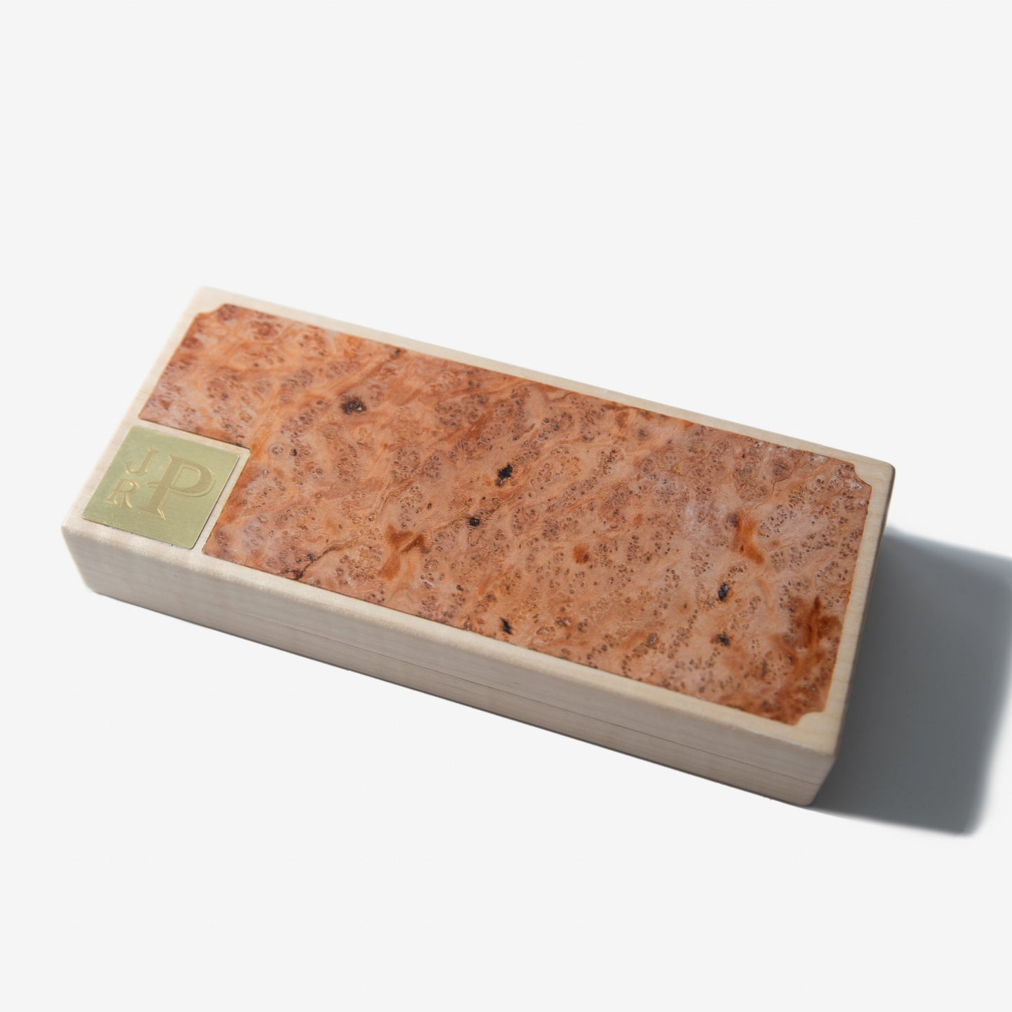 Cigar Travel Case - Redwood Burl Inlay - Personalized Brass Engraving - Spanish Cedar Lining - Hooyah Woodworks LLC