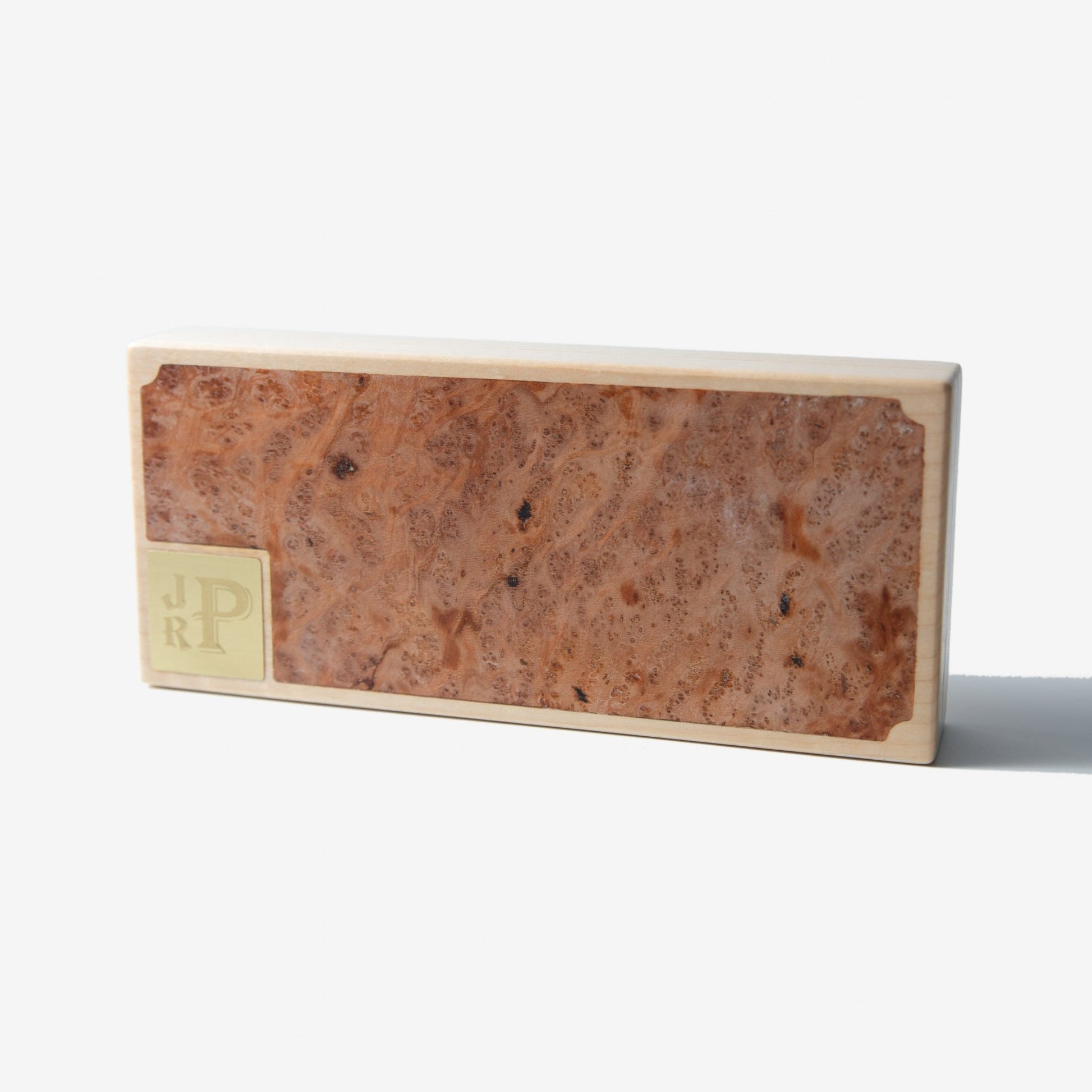 Cigar Travel Case - Redwood Burl Inlay - Personalized Brass Engraving - Spanish Cedar Lining - Hooyah Woodworks LLC