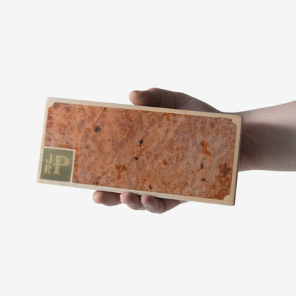 Cigar Travel Case - Redwood Burl Inlay - Personalized Brass Engraving - Spanish Cedar Lining - Hooyah Woodworks LLC