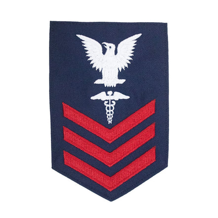 Coast Guard E6 Rating Badge: HEALTH SERVICES TECHNICIAN - Blue - Hooyah Woodworks LLC