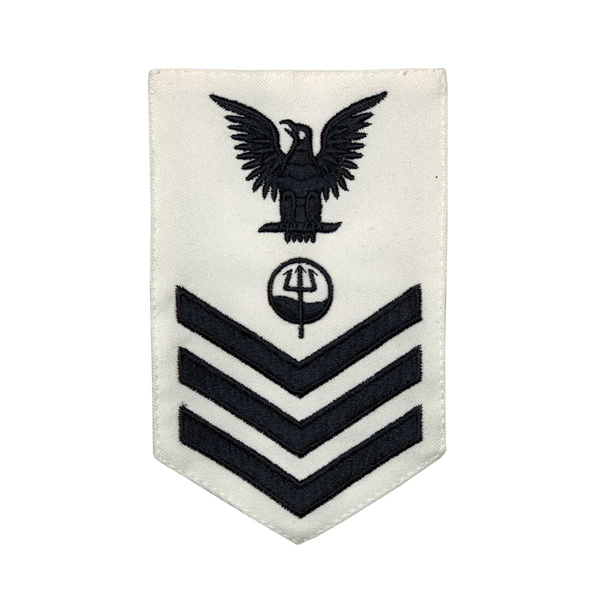 Coast Guard E6 Rating Badge: Marine Science Technician - White CNT - Hooyah Woodworks LLC