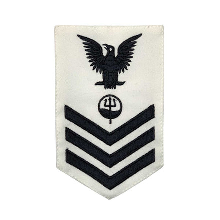 Coast Guard E6 Rating Badge: Marine Science Technician - White CNT - Hooyah Woodworks LLC
