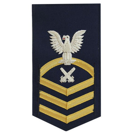 Coast Guard E7 Male Rating Badge: Gunners Mate - blue - Hooyah Woodworks LLC