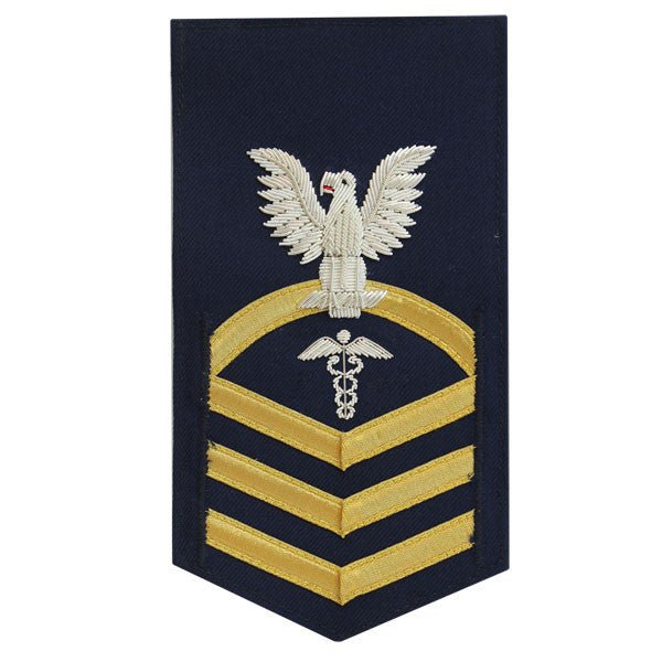 Coast Guard E7 Male Rating Badge: Health Service Technician - blue - Hooyah Woodworks LLC