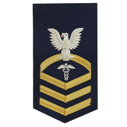 Coast Guard E7 Male Rating Badge: Health Service Technician - blue - Hooyah Woodworks LLC