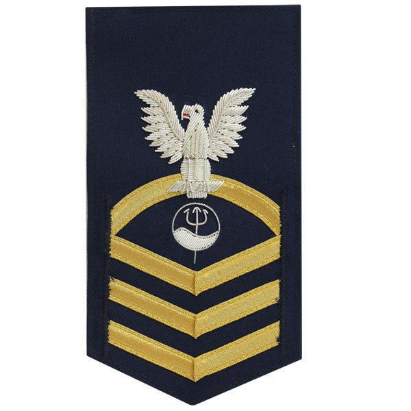 Coast Guard E7 Male Rating Badge: Marine Science Technician - blue - Hooyah Woodworks LLC