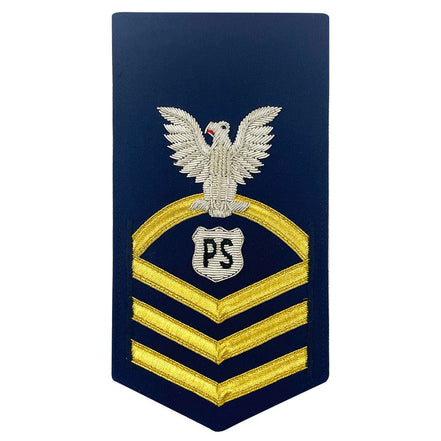 Coast Guard E7 Male Rating Badge: Port Securityman - blue - Hooyah Woodworks LLC