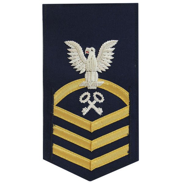 Coast Guard E7 Rating Badge: Storekeeper "SK" - blue - Hooyah Woodworks LLC
