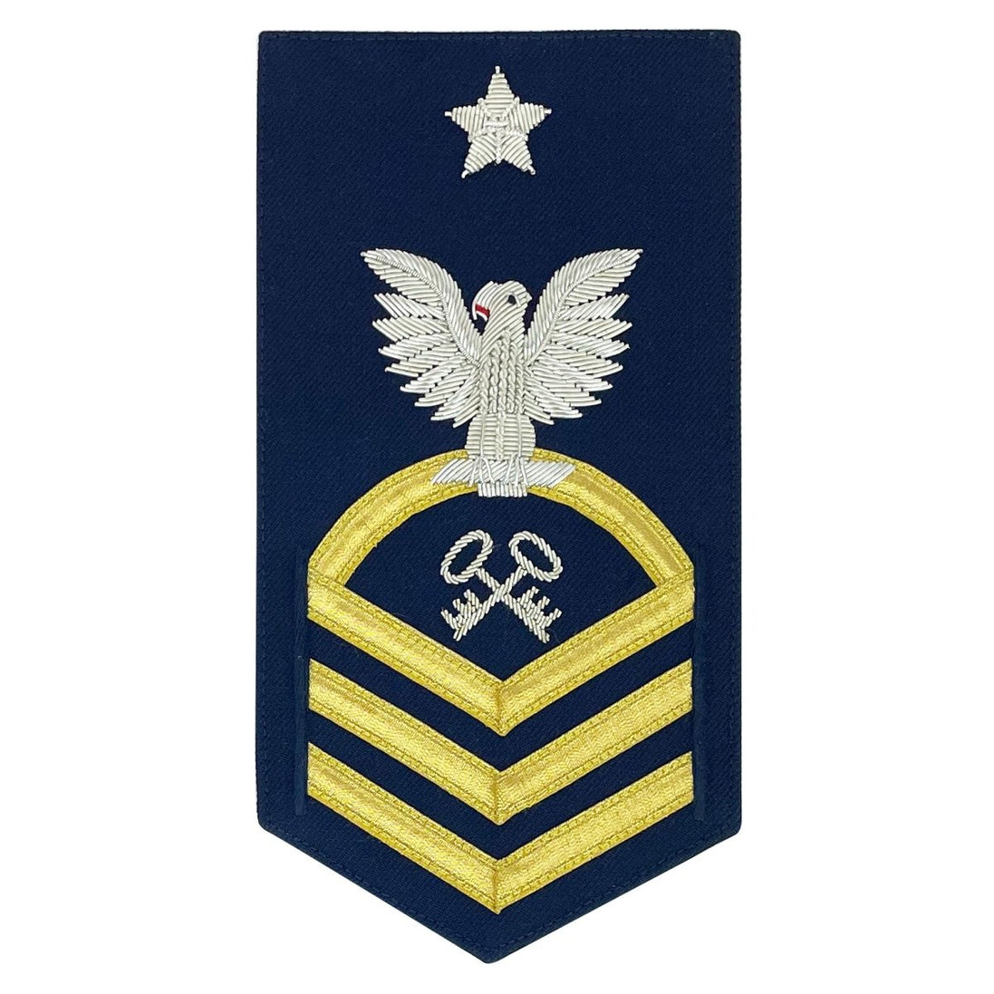 Coast Guard E8 Rating Badge: Storekeeper "SK" - blue - Hooyah Woodworks LLC