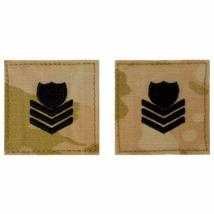 Coast Guard Rank Embroidered OCP with Hook: E6 Petty Officer 1st Class PO1 - Hooyah Woodworks LLC