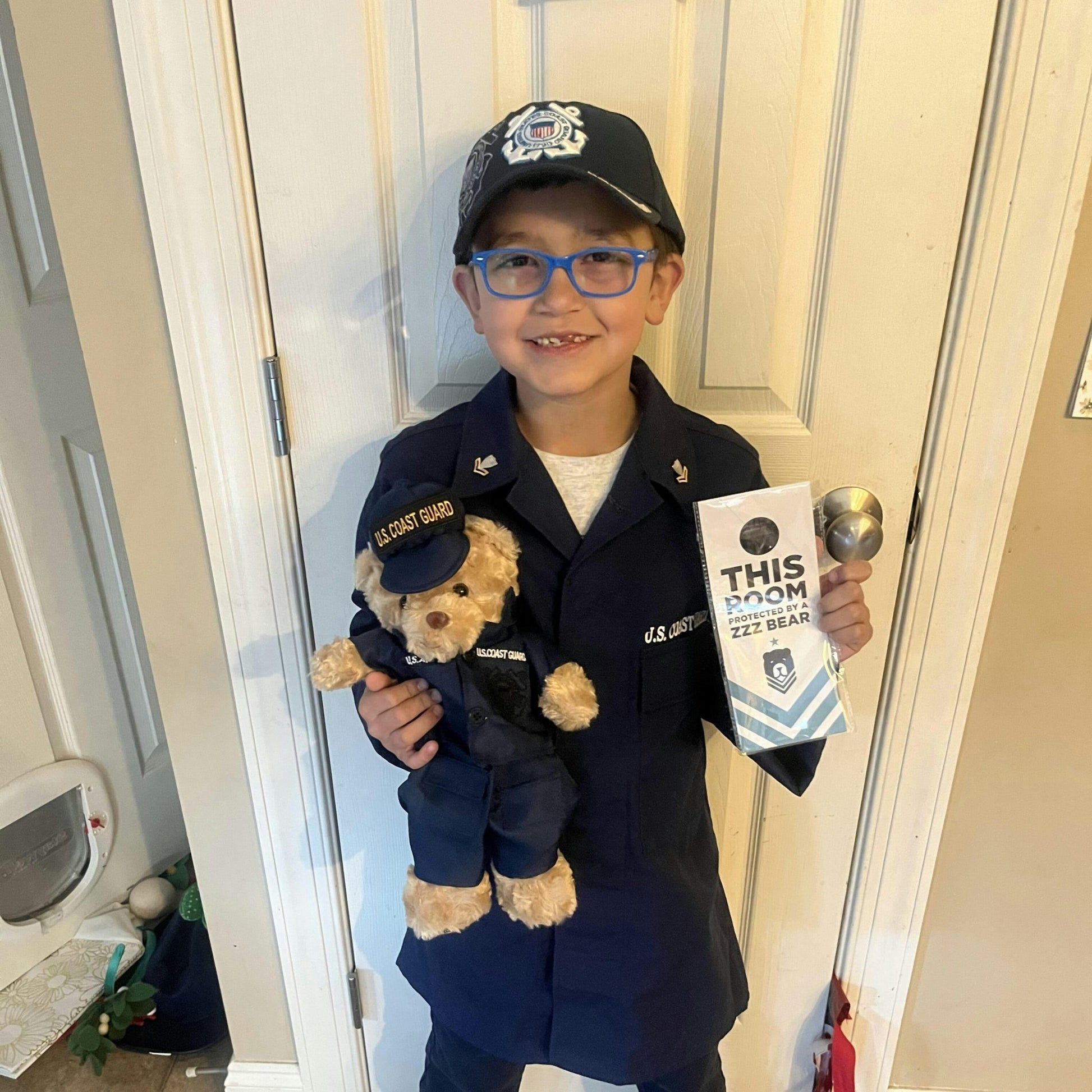 Coastie Sleeptight - Coast Guard Teddy Bear - Hooyah Woodworks LLC