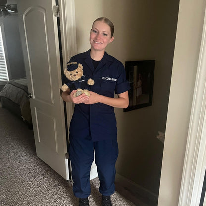 Coastie Sleeptight - Coast Guard Teddy Bear - Hooyah Woodworks LLC