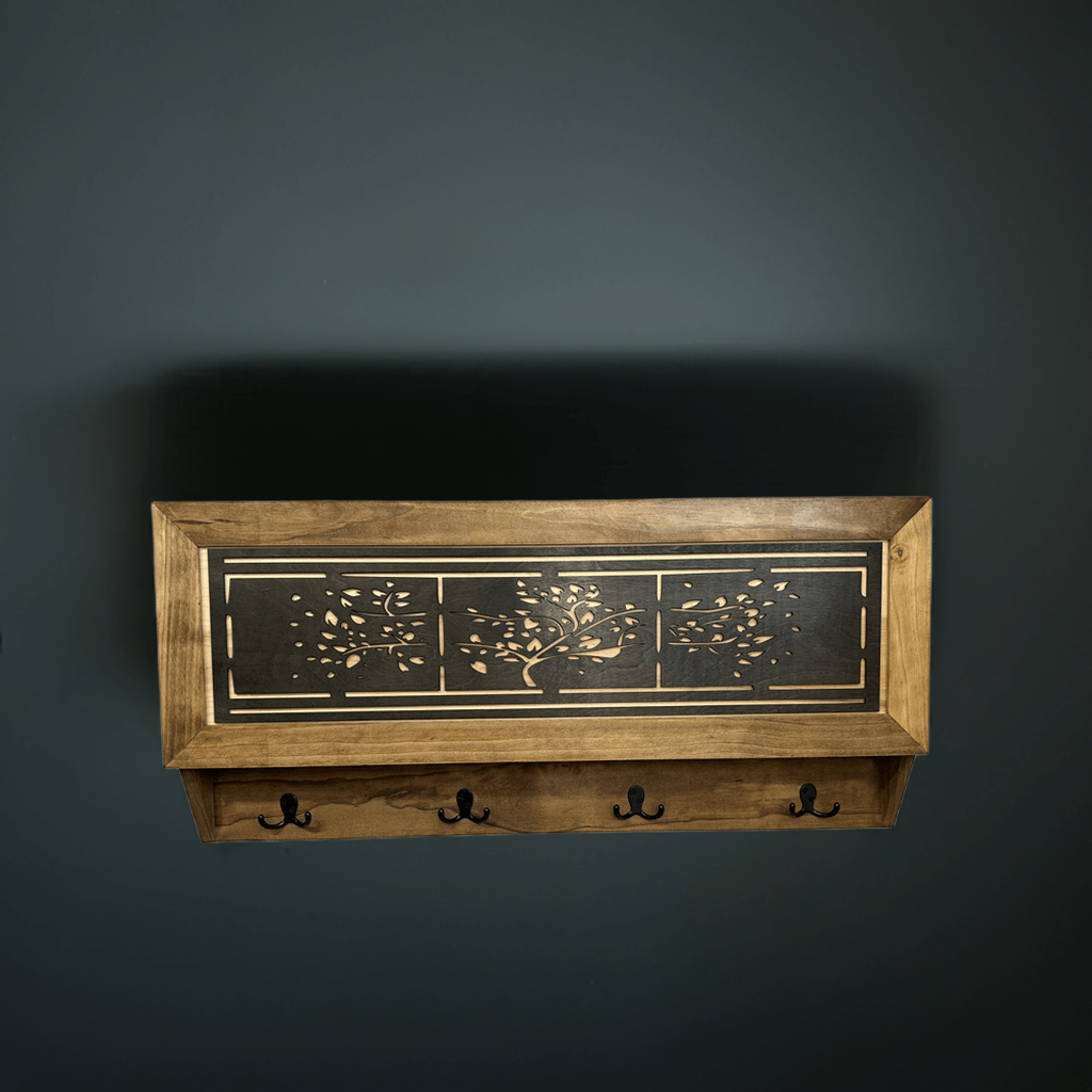Coat Rack Hidden Gun Storage - Woodland Tree - Hooyah Woodworks LLC