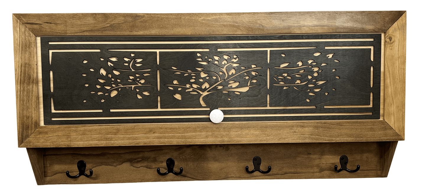 Coat Rack Hidden Gun Storage - Woodland Tree - Hooyah Woodworks LLC