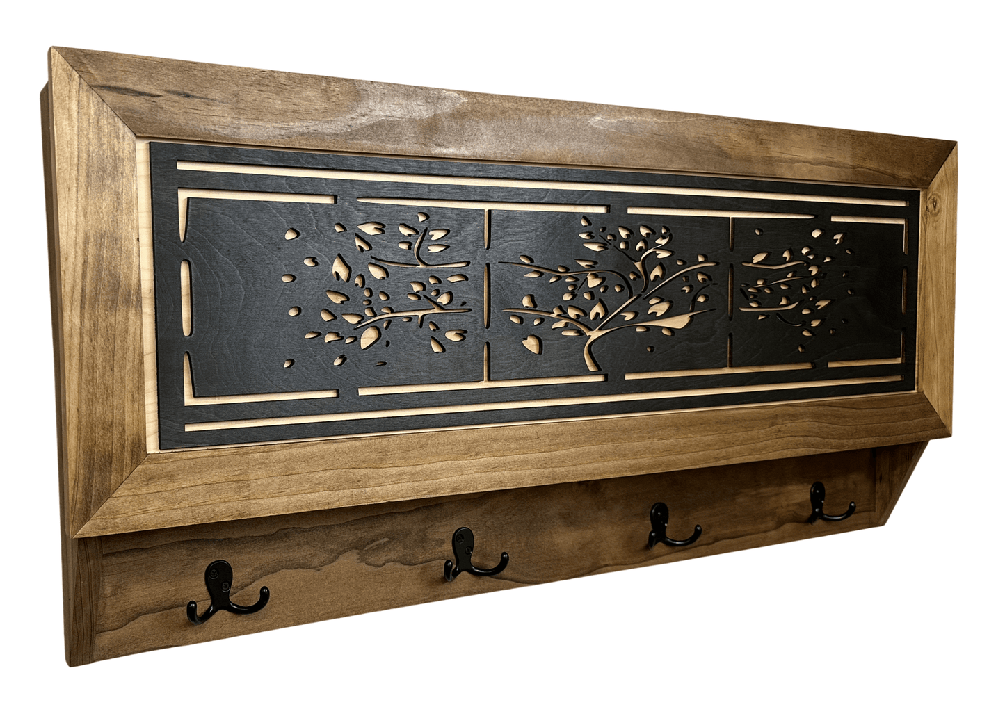 Coat Rack Hidden Gun Storage - Woodland Tree - Hooyah Woodworks LLC