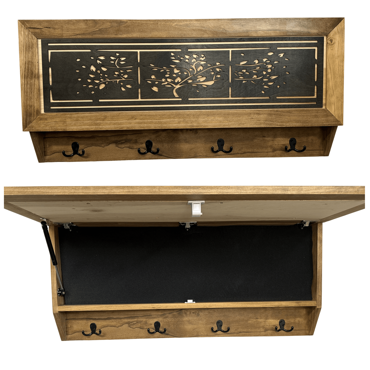 Coat Rack Hidden Gun Storage - Woodland Tree - Hooyah Woodworks LLC