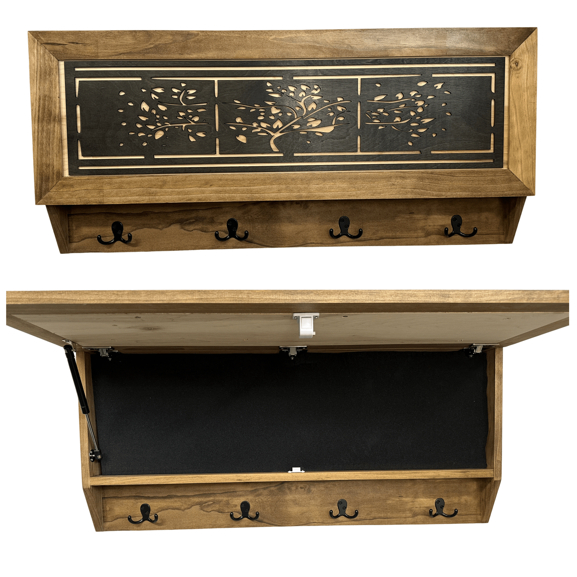 Coat Rack Hidden Gun Storage - Woodland Tree - Hooyah Woodworks LLC