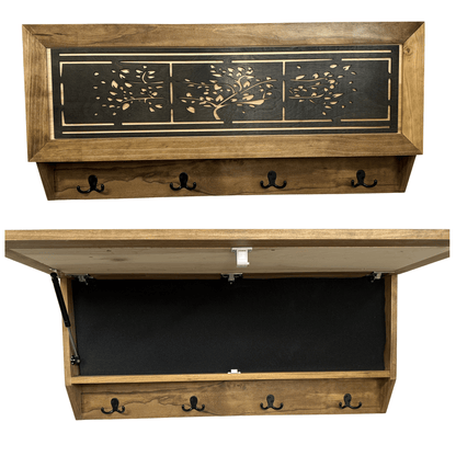 Coat Rack Hidden Gun Storage - Woodland Tree - Hooyah Woodworks LLC