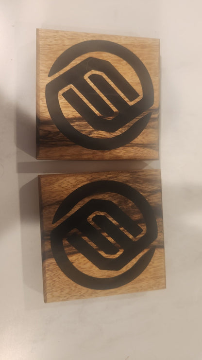 Customized coaster set. - Hooyah Woodworks LLC