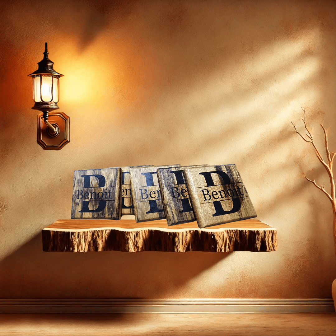 Customized coaster set. - Hooyah Woodworks LLC