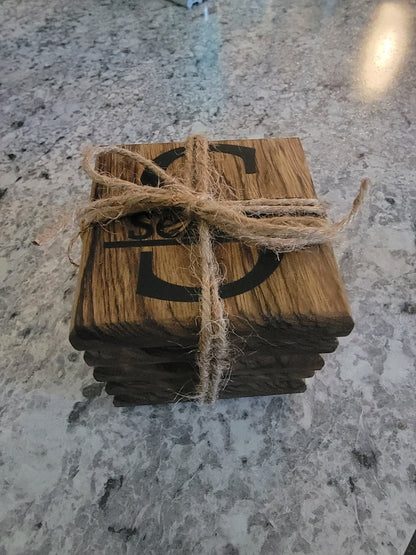 Customized coaster set. - Hooyah Woodworks LLC
