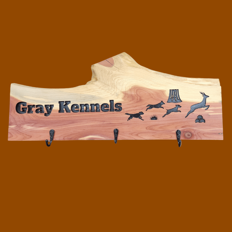 Dog collar station MINI (engraved) - Hooyah Woodworks LLC