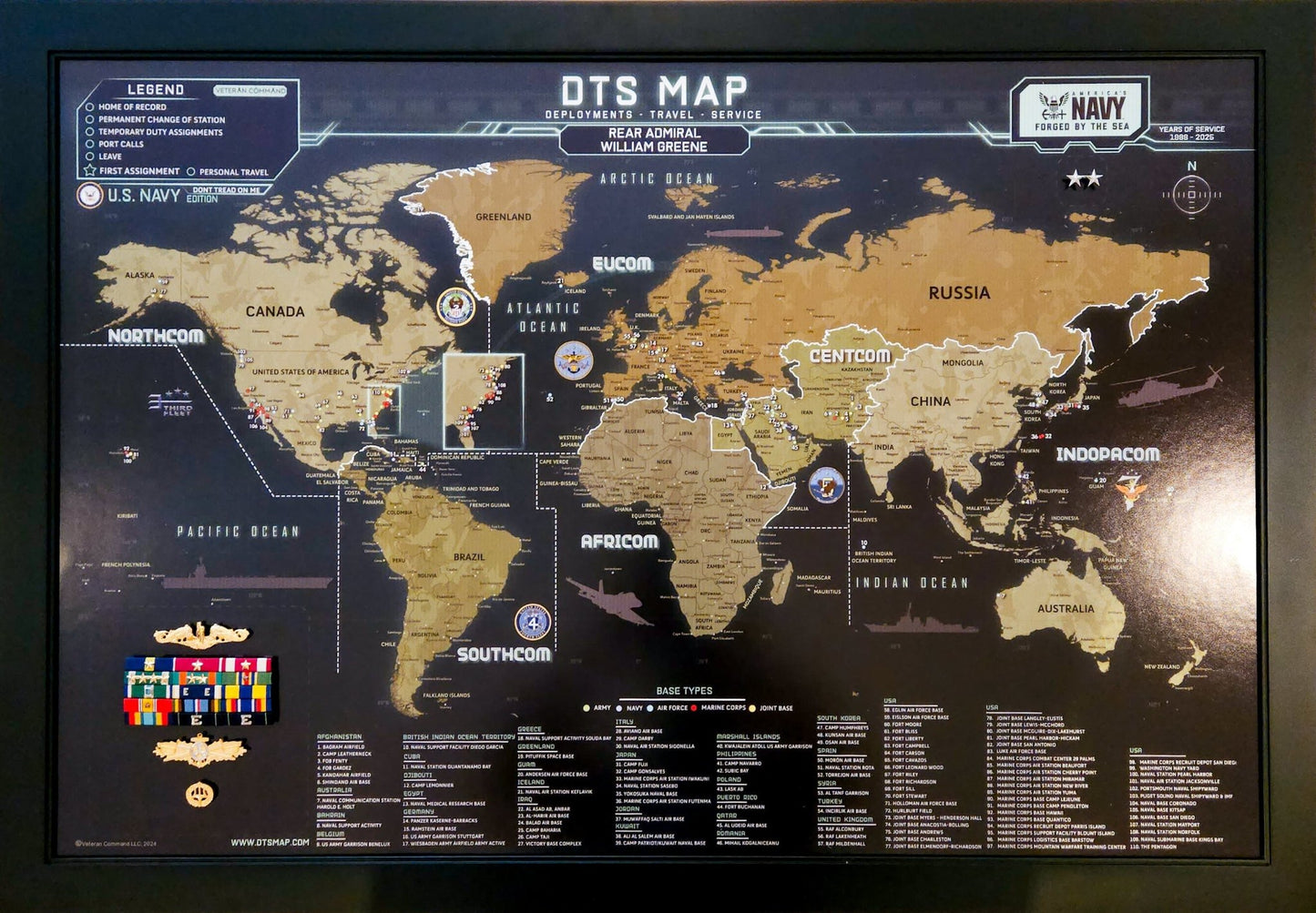 World map with DTS (Digital Theater Systems) branding on a dark background