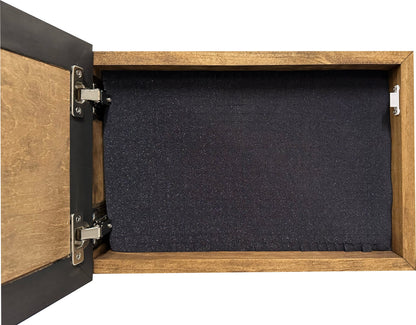 Wooden box with a black interior