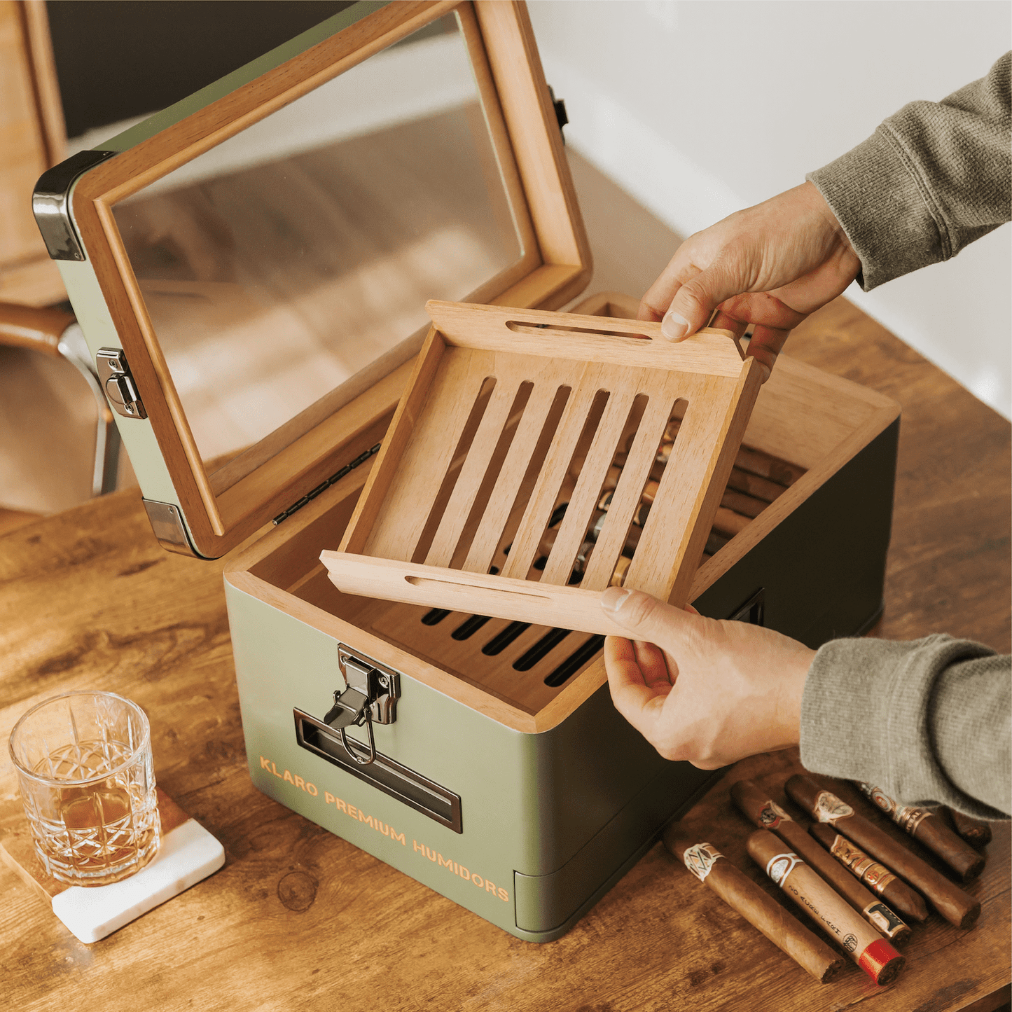 Extra Military Humidor Storage Tray - Hooyah Woodworks LLC