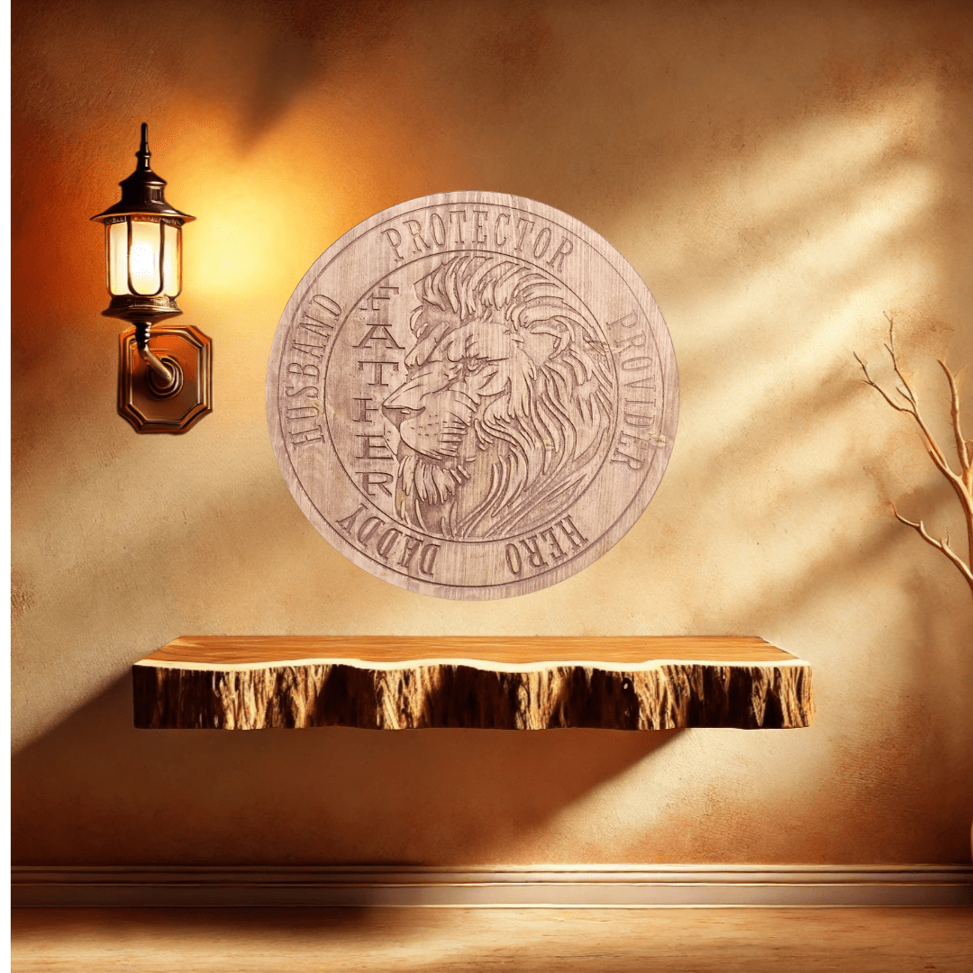 Father Lion sign - Hooyah Woodworks LLC