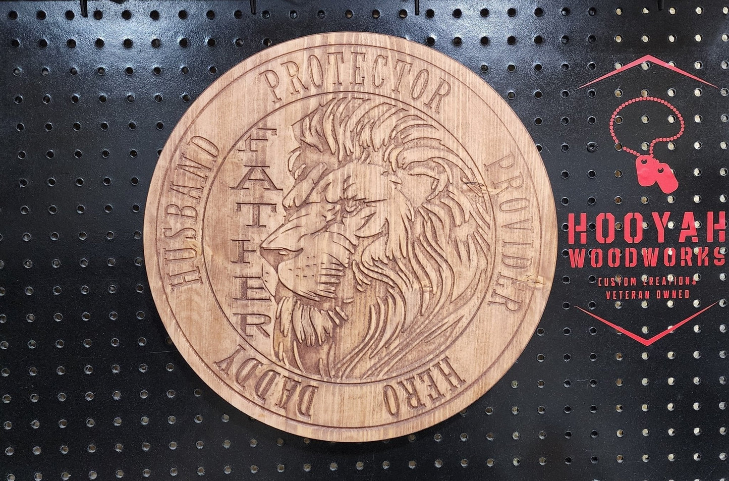 Father Lion sign - Hooyah Woodworks LLC