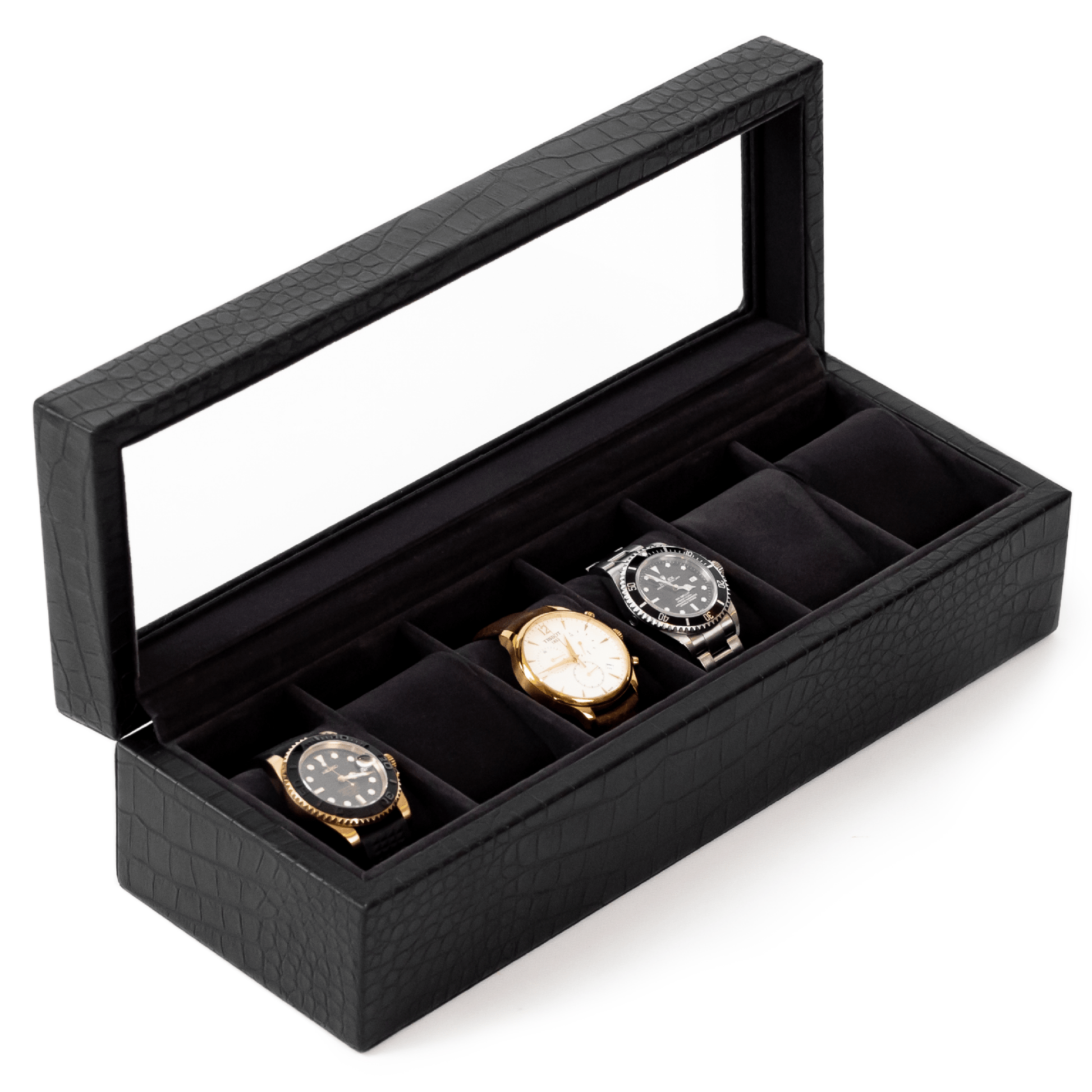 Faux Crocodile Watch Box - 6 Slot - Hooyah Woodworks LLC