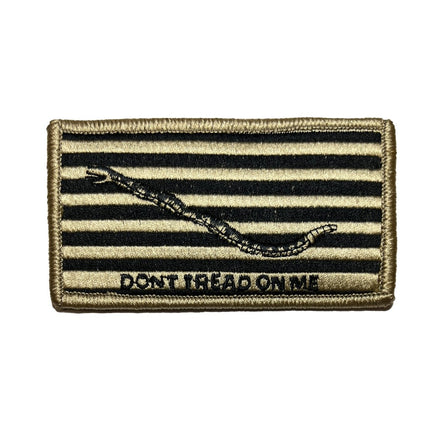 Flag Patch Khaki: Don't Tread On Me Flag - Embroidered 2 Piece Organizational Clothing (2POC) - Hooyah Woodworks LLC