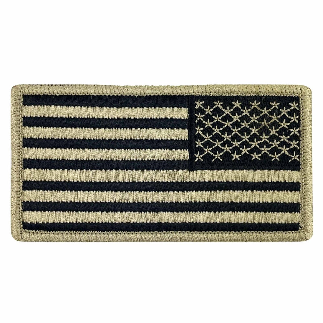 Flag Patch Khaki: Reverse U.S. Flag - Embroidered 2 Piece Organizational Clothing (2POC) - Hooyah Woodworks LLC