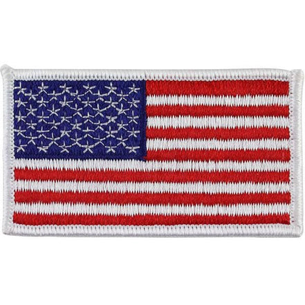 Flag Patch: United States of America 2 by 3-1/4 inch with white edge - Hooyah Woodworks LLC