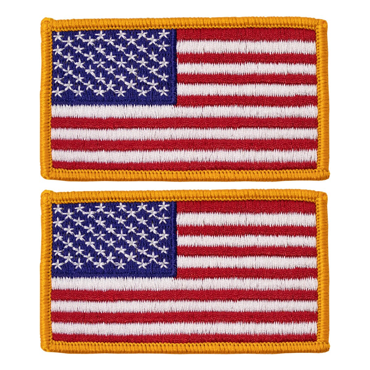 Flag Patch: United States of America - 2 by 3 inches gold merrowed edge - Hooyah Woodworks LLC