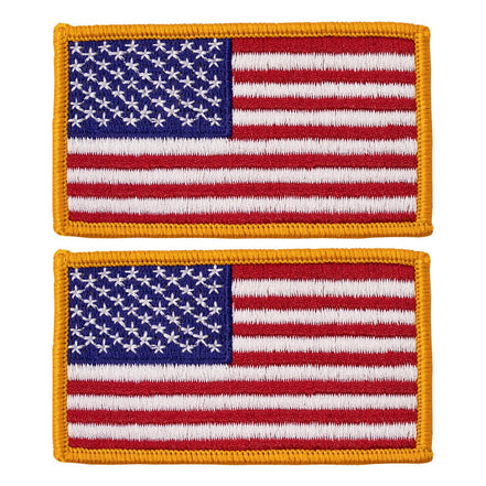 Flag Patch: United States of America - 2 by 3 inches gold merrowed edge - Hooyah Woodworks LLC