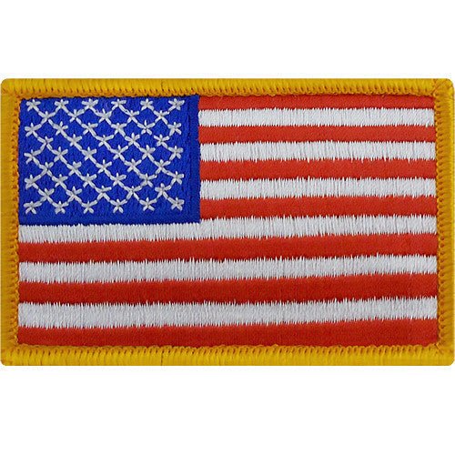 Flag Patch: United States of America - hook closure gold edge - Hooyah Woodworks LLC