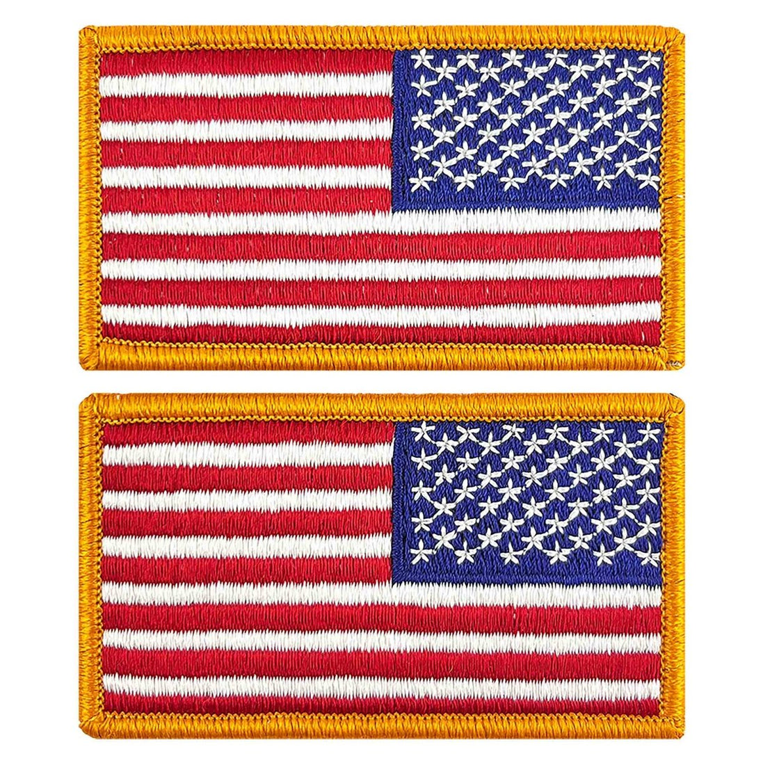 Flag Patch: United States of America - hook closure gold edge reversed - Hooyah Woodworks LLC