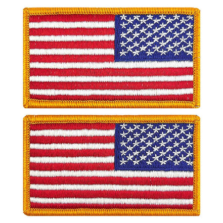 Flag Patch: United States of America - hook closure gold edge reversed - Hooyah Woodworks LLC