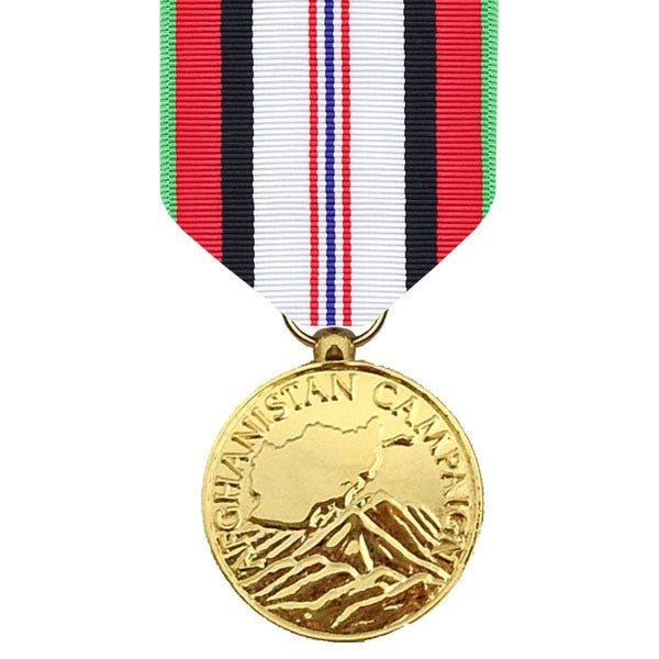 Full Size Medal: Afghanistan Campaign - 24k Gold Plated - Hooyah Woodworks LLC