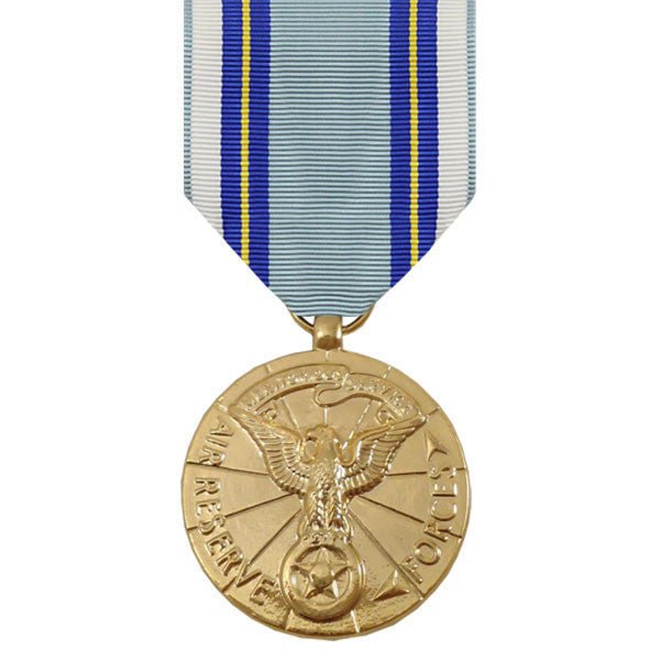 Full Size Medal: Air Reserve Meritorious Service - 24k Gold Plated - Hooyah Woodworks LLC